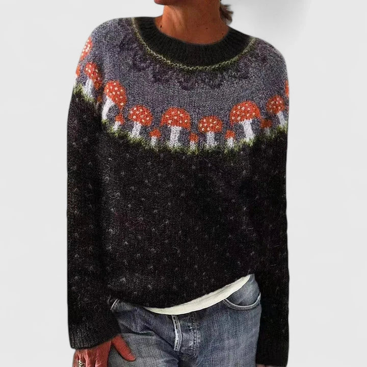 Norweger Pullover mit Rundpasse und Rundhalsausschnitt für Damen