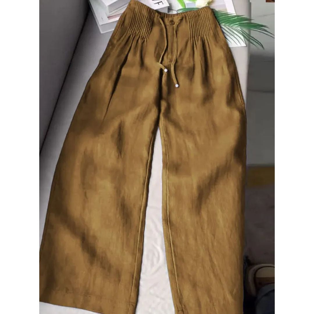 Weite Hose mit Falten und Kordelzug für Damen
