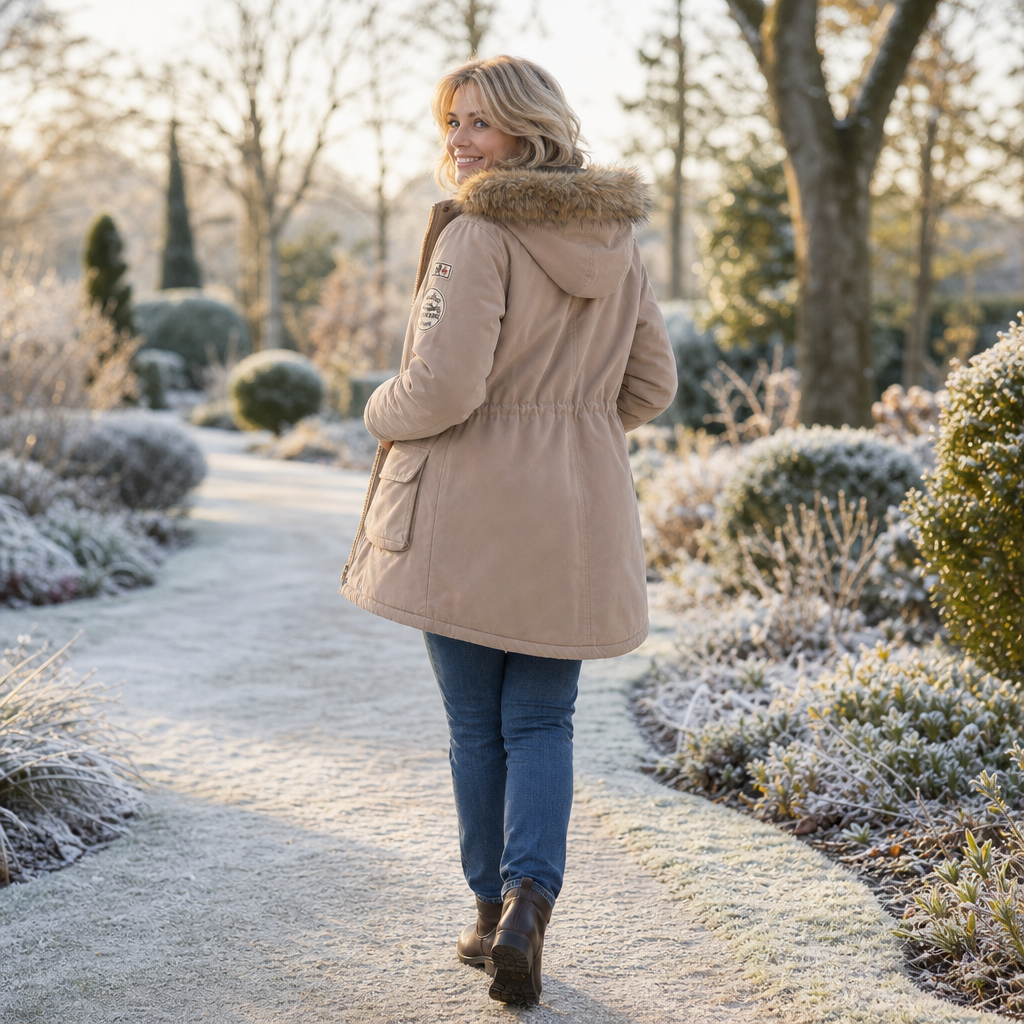 Parka mit geradem Schnitt und Kapuze für Damen