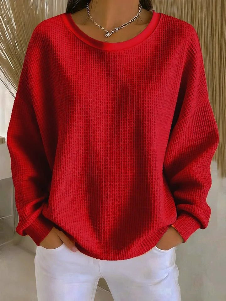 Pullover mit Rippstruktur und weitem Schnitt für Damen