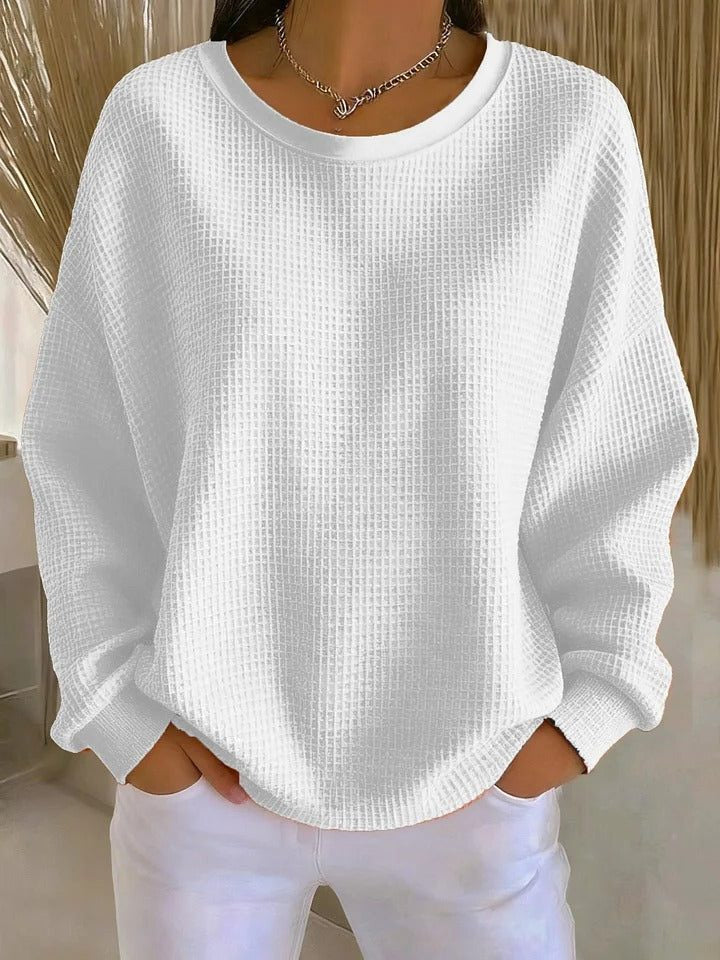 Pullover mit Rippstruktur und weitem Schnitt für Damen