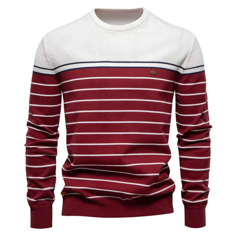 Pullover mit Feinstrick und Rippbündchen für Herren