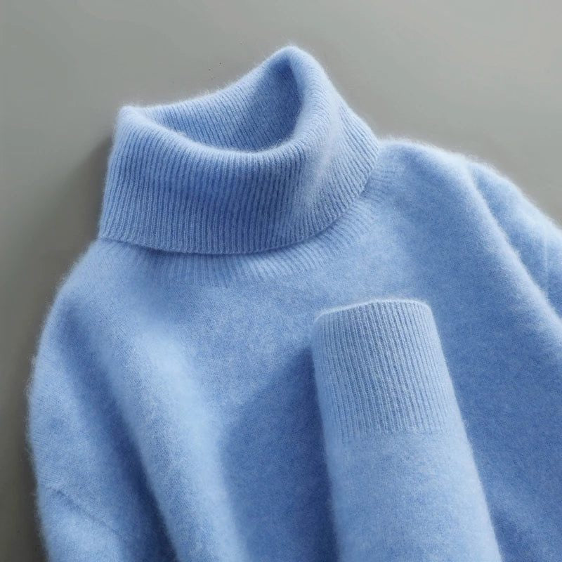 Wollpullover mit Rollkragen und lockerem Schnitt für Damen