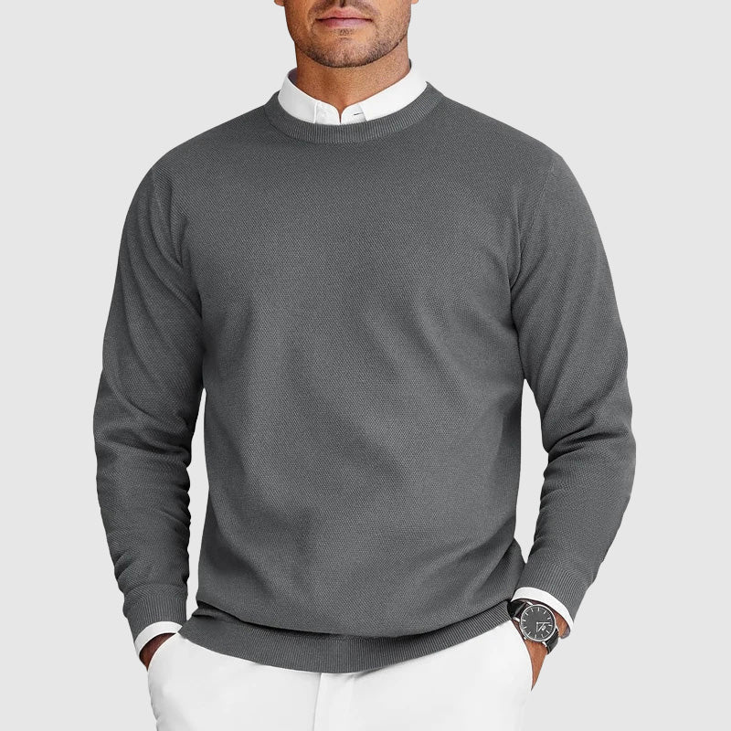 Pullover mit Rundhals und körpernaher Passform für Herren - Grau