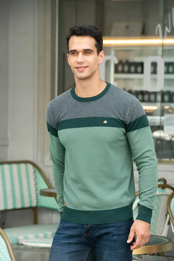 Pullover mit Stickerei und Rippdetails für Herren