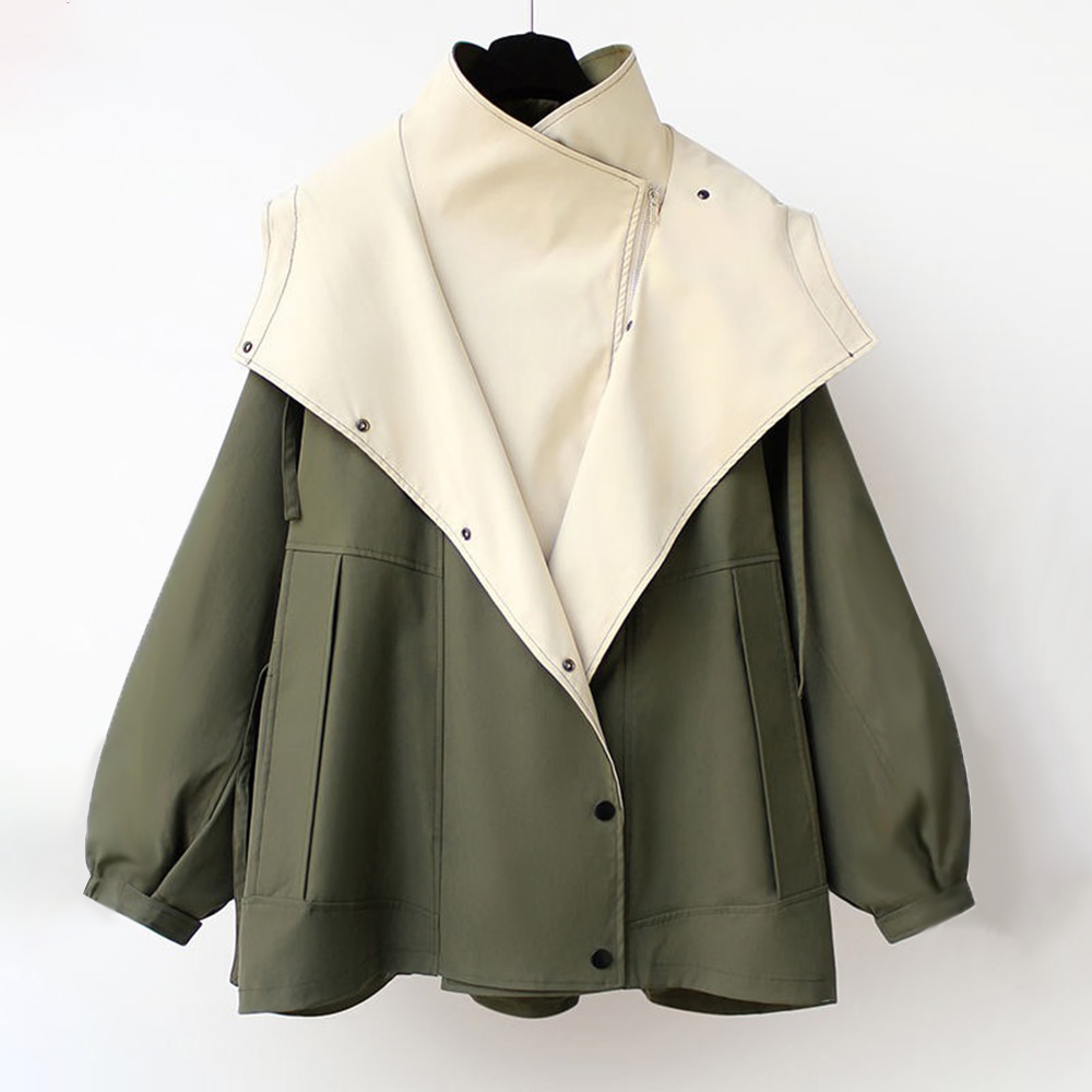 Übergangsjacke mit Kapuze und Taillenkordelzug für Damen