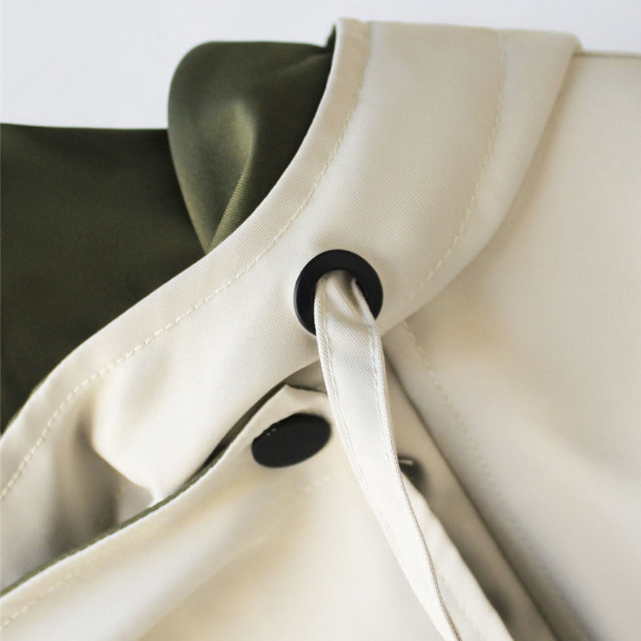 Übergangsjacke mit Kapuze und Taillenkordelzug für Damen