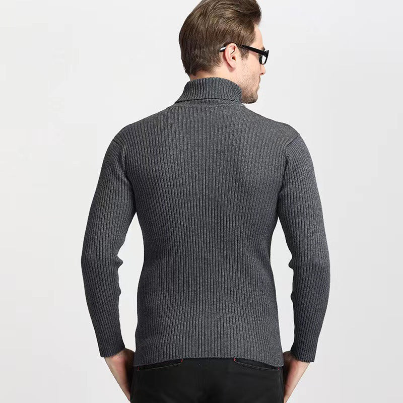 Rollkragenpullover mit Rippen und schmalem Schnitt für Herren