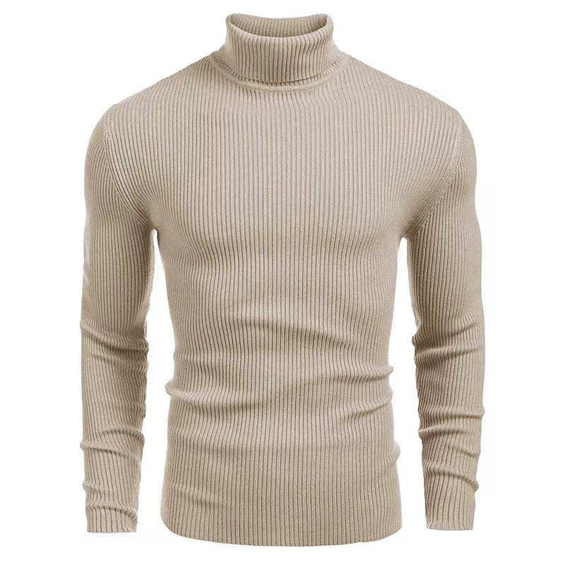 Rollkragenpullover mit Rippen und schmalem Schnitt für Herren - Ecru