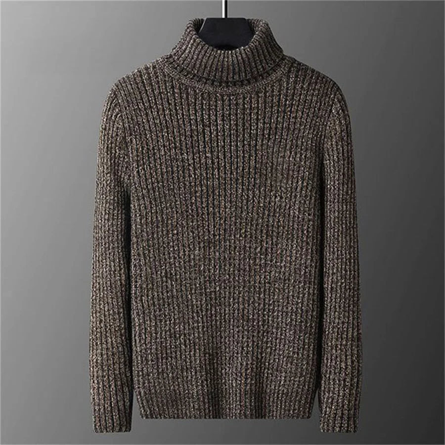 Rollkragenpullover mit Rippstrick, schmal geschnitten für Herren