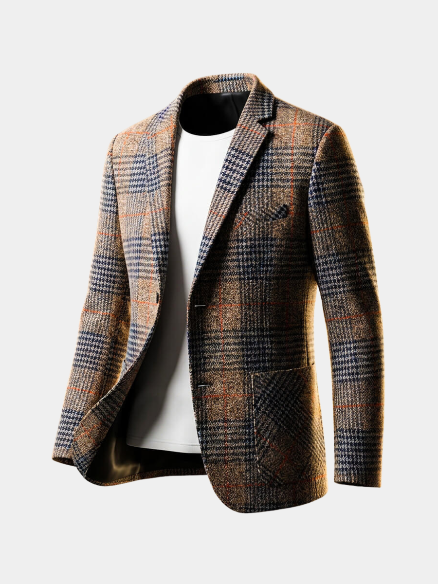 Sakko mit Hahnentrittmuster und fallendem Revers für Herren