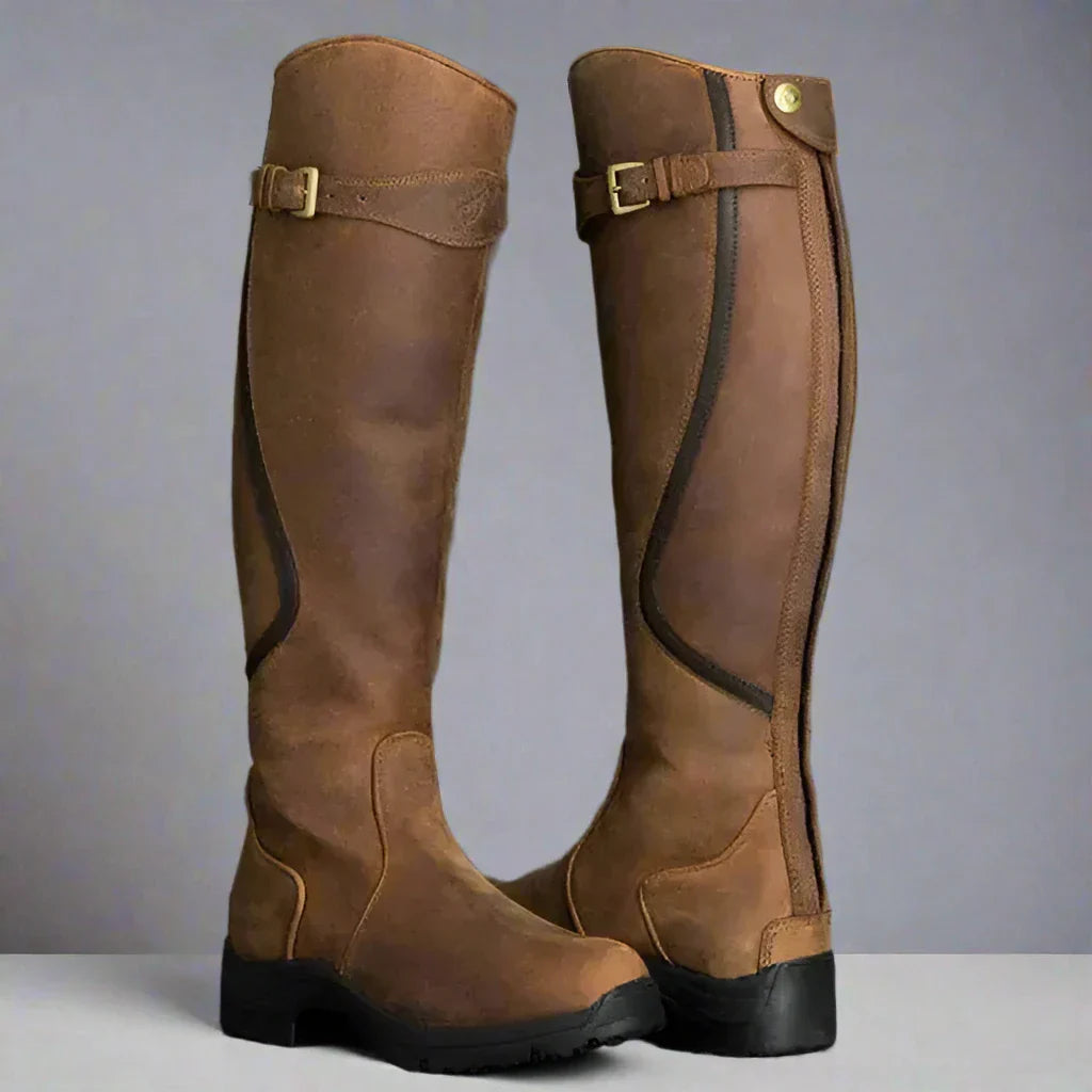 Stiefel mit kniehohem Schaft und Schnalle für Damen