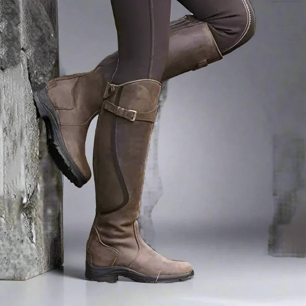 Stiefel mit kniehohem Schaft und Schnalle für Damen