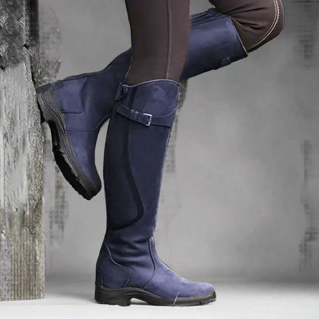 Stiefel mit kniehohem Schaft und Schnalle für Damen