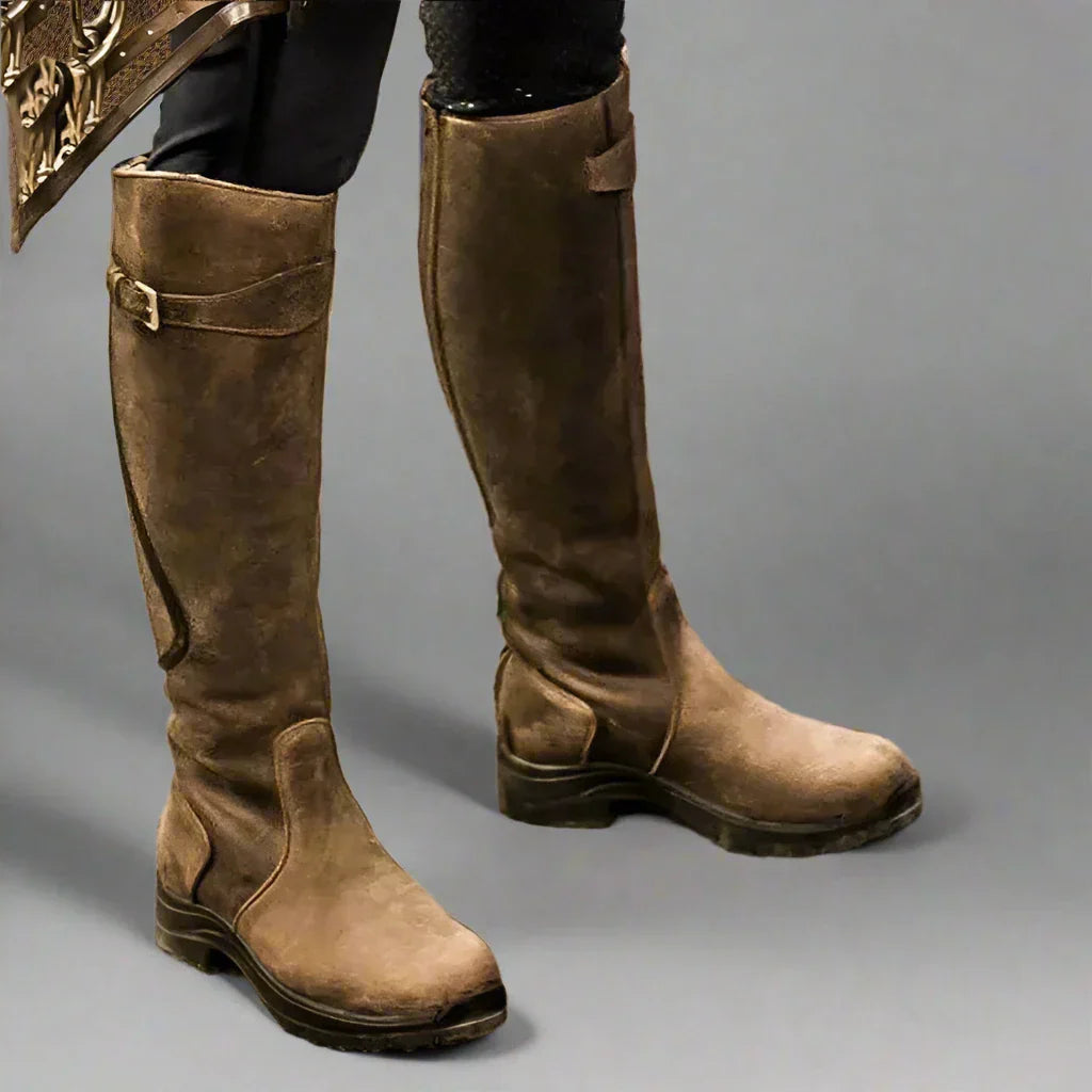 Stiefel mit kniehohem Schaft und Schnalle für Damen