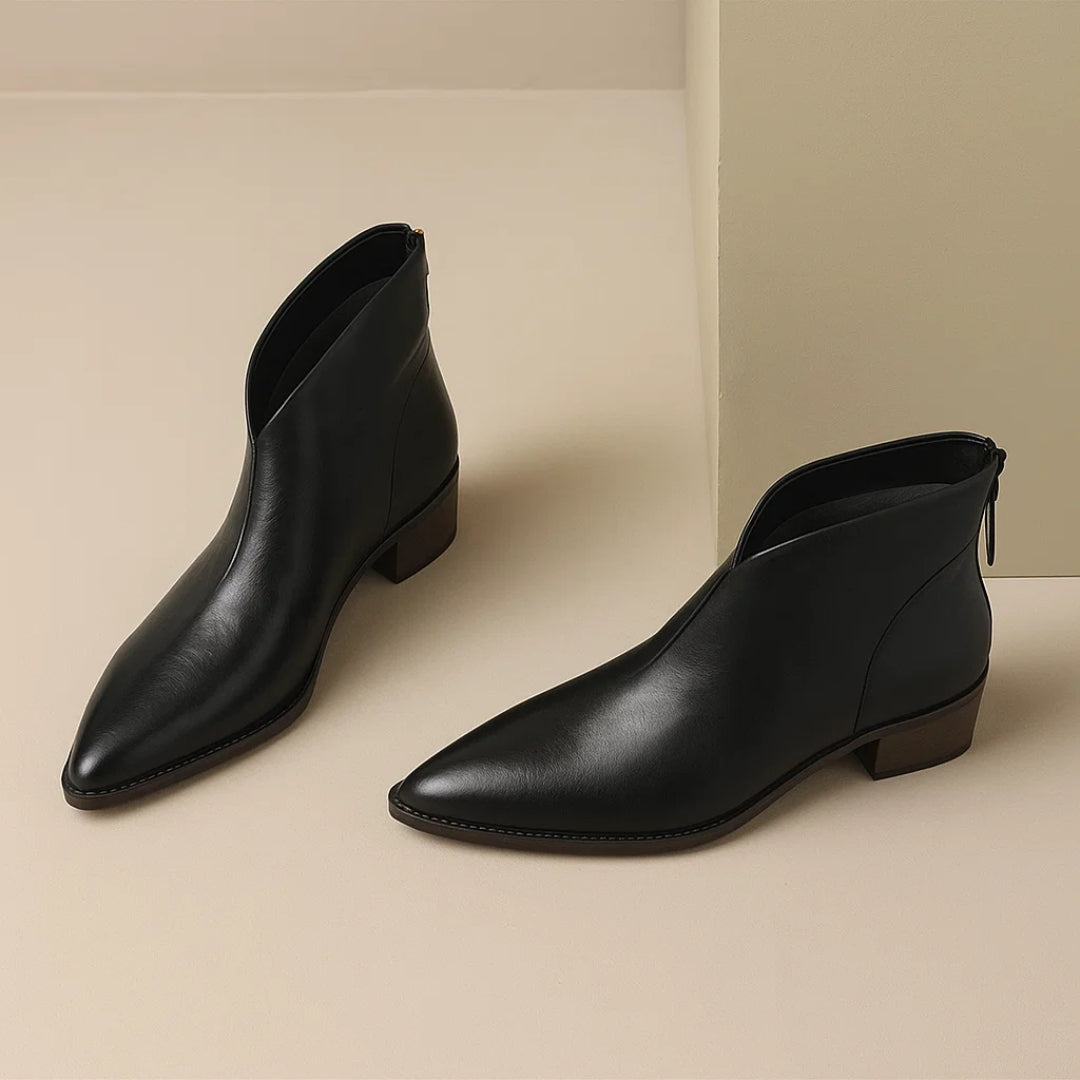 Stiefeletten aus Leder mit niedrigem Absatz für Damen