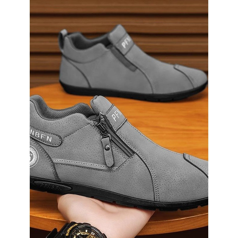 Stiefeletten mit Reißverschluss und Gummisohle für Herren