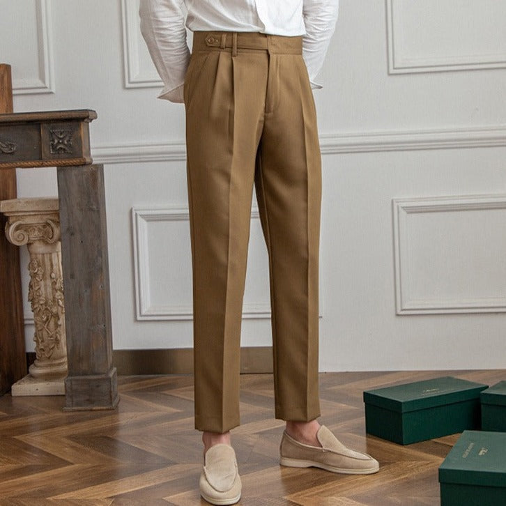 Stoffhose mit geradem Bein und breitem Bund für Herren