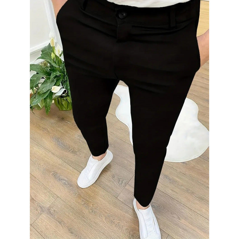 Stoffhose mit schmalem Schnitt und Taschen für Herren
