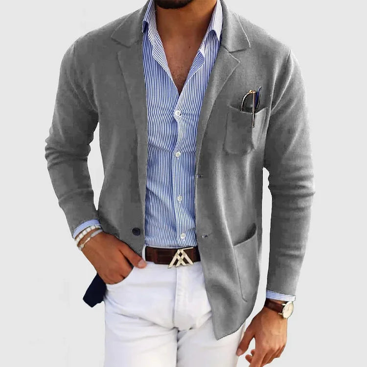 Strickjacke mit Reverskragen und Knöpfen für Herren