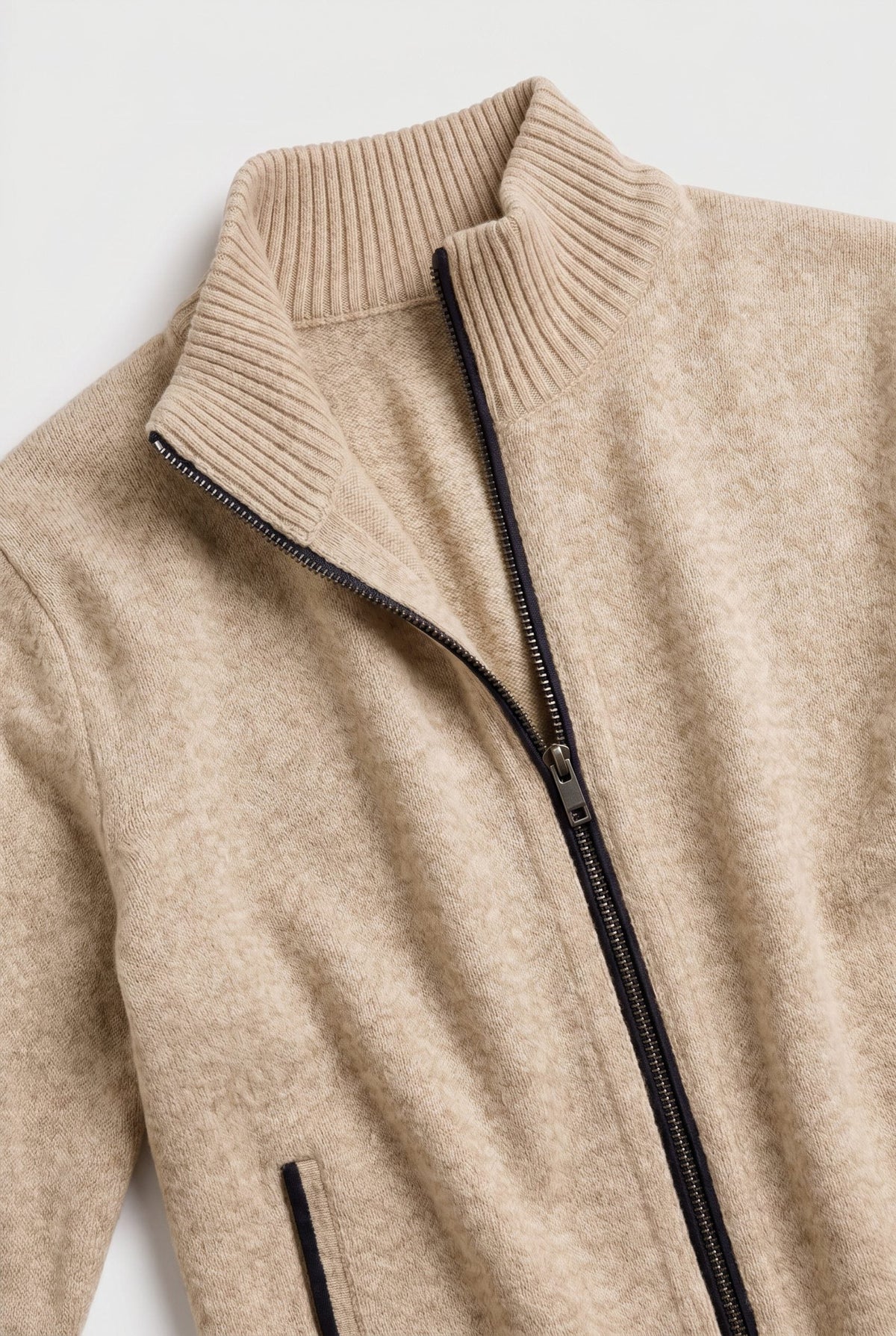 Strickjacke mit Reißverschluss und Rippstruktur für Herren