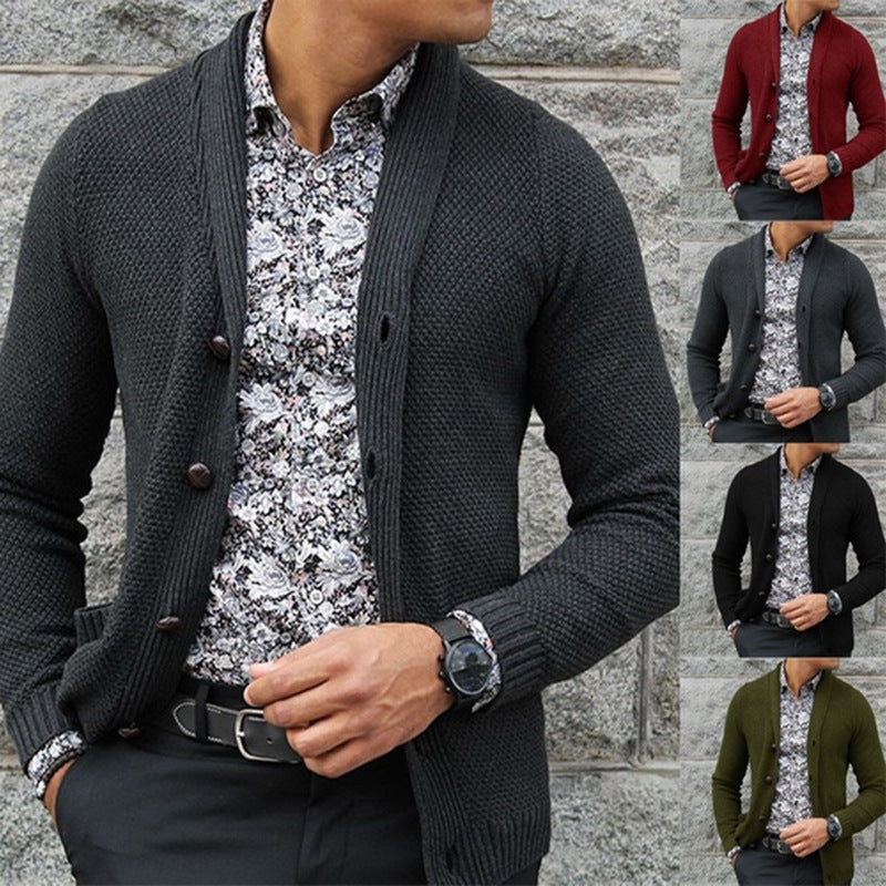 Strickjacke mit Strukturmuster und Knöpfen für Herren