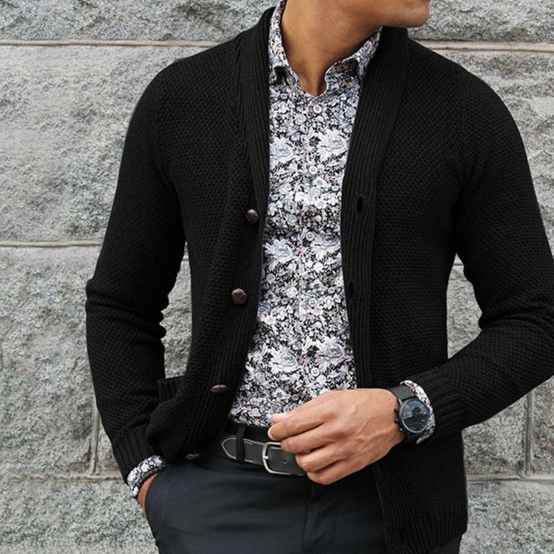 Strickjacke mit Strukturmuster und Knöpfen für Herren