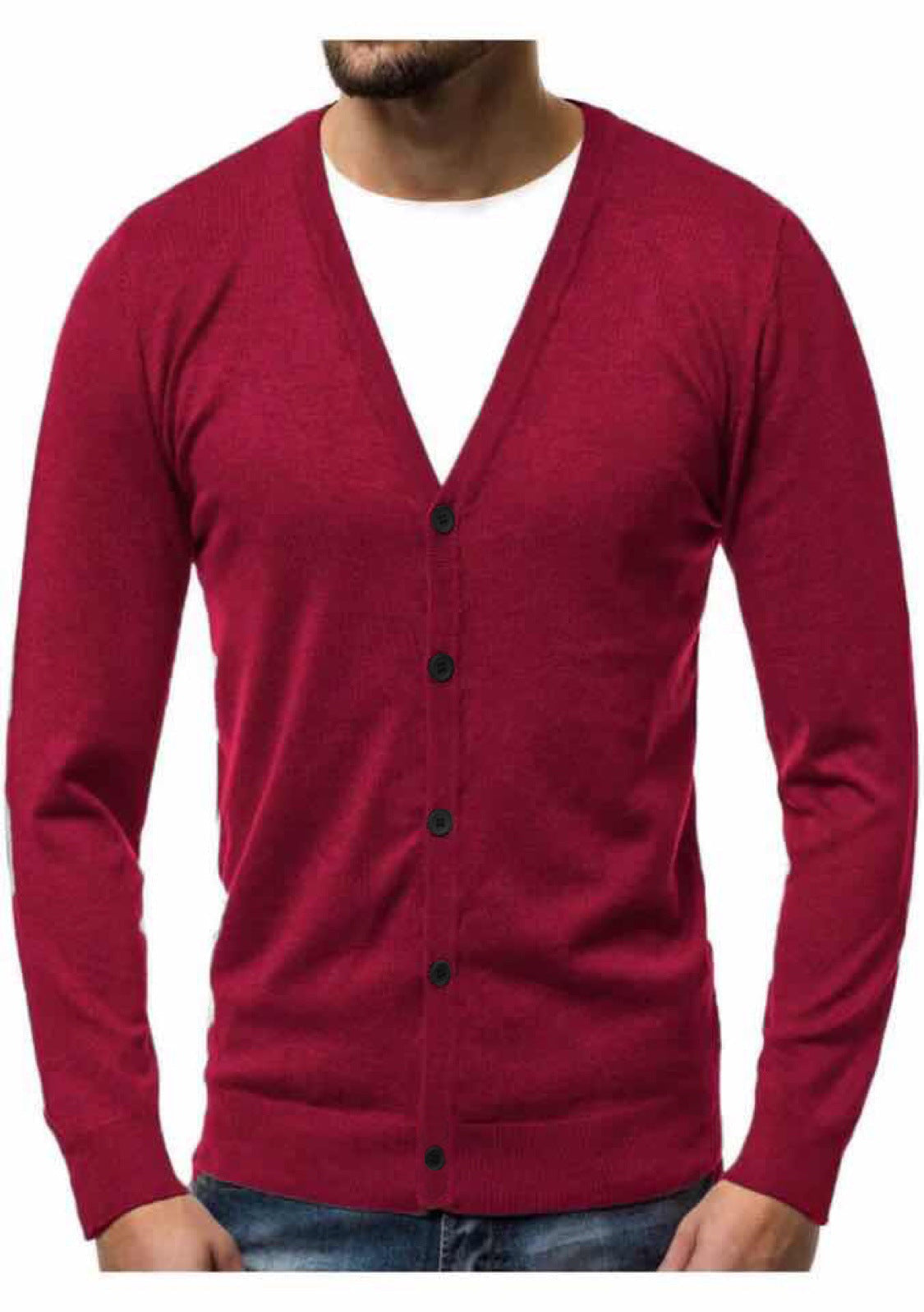 Cardigan mit V-Ausschnitt und Knopfleiste für Herren