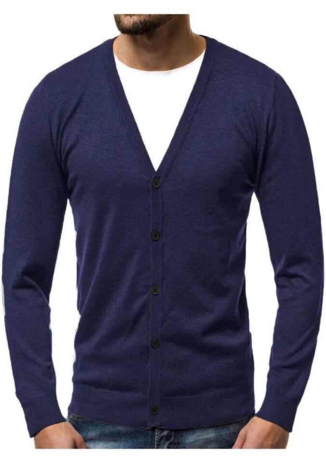 Cardigan mit V-Ausschnitt und Knopfleiste für Herren