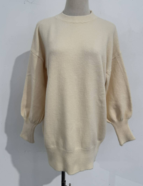 Strickpullover mit weitem Schnitt und Rippbündchen für Damen