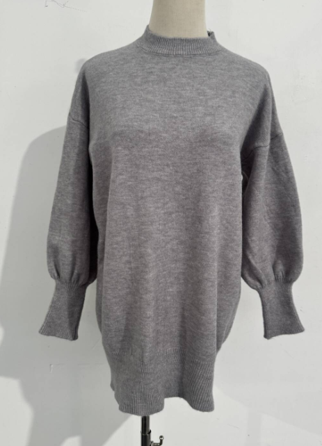 Strickpullover mit weitem Schnitt und Rippbündchen für Damen
