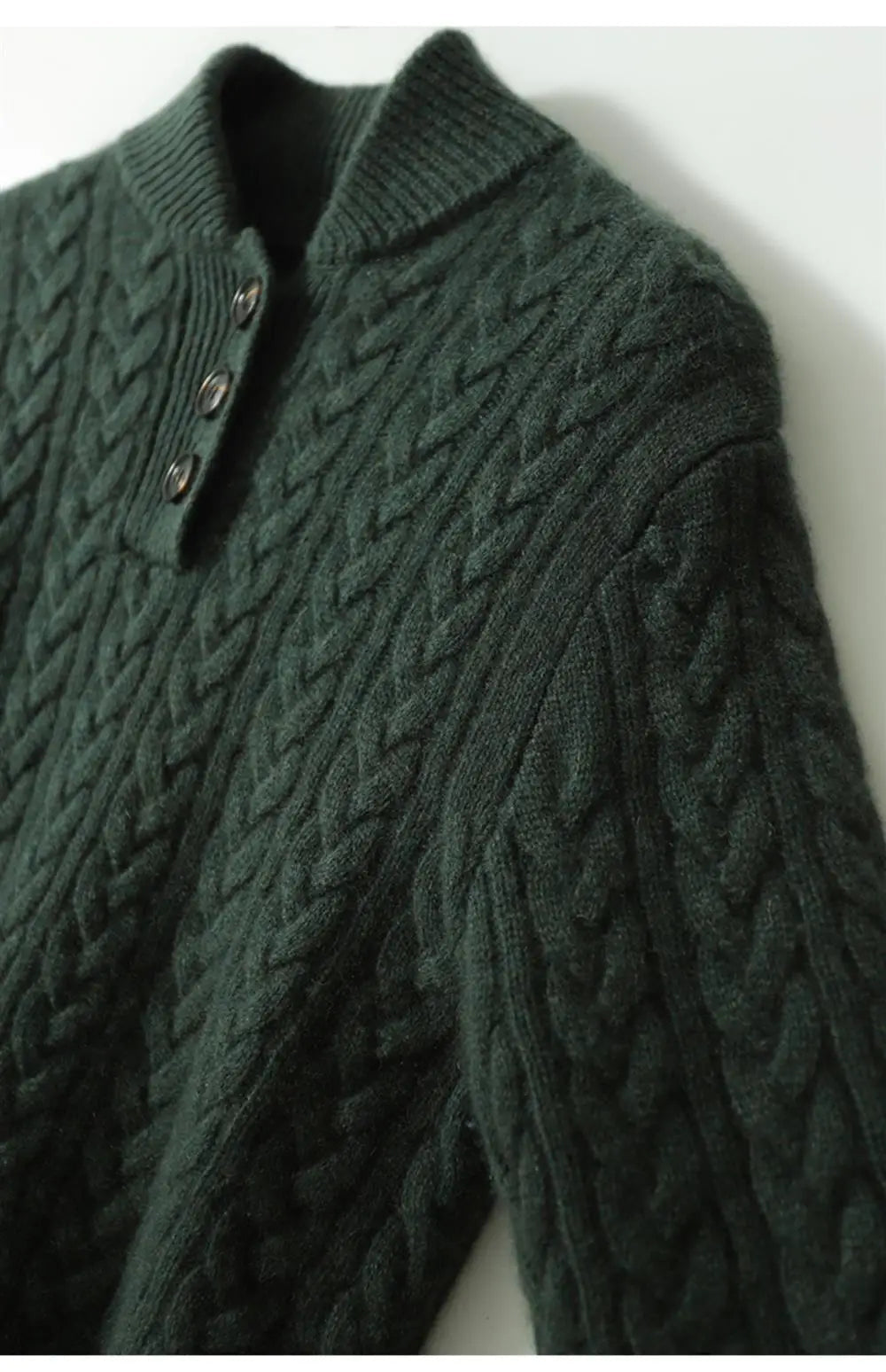 Strickpullover mit Zopfmuster und Knopfleiste für Damen