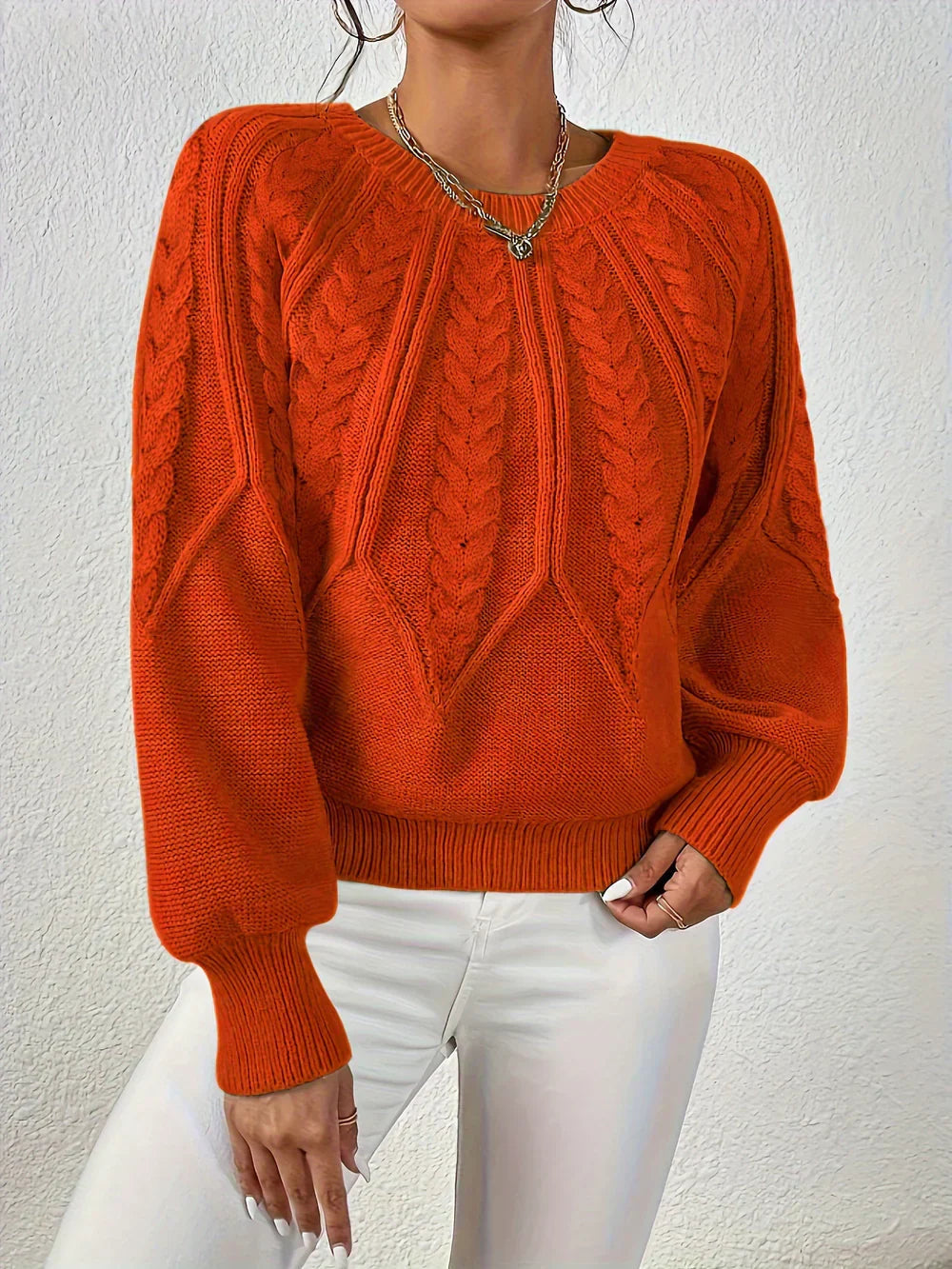 Strickweste mit Blumenmuster und Knöpfen für Damen