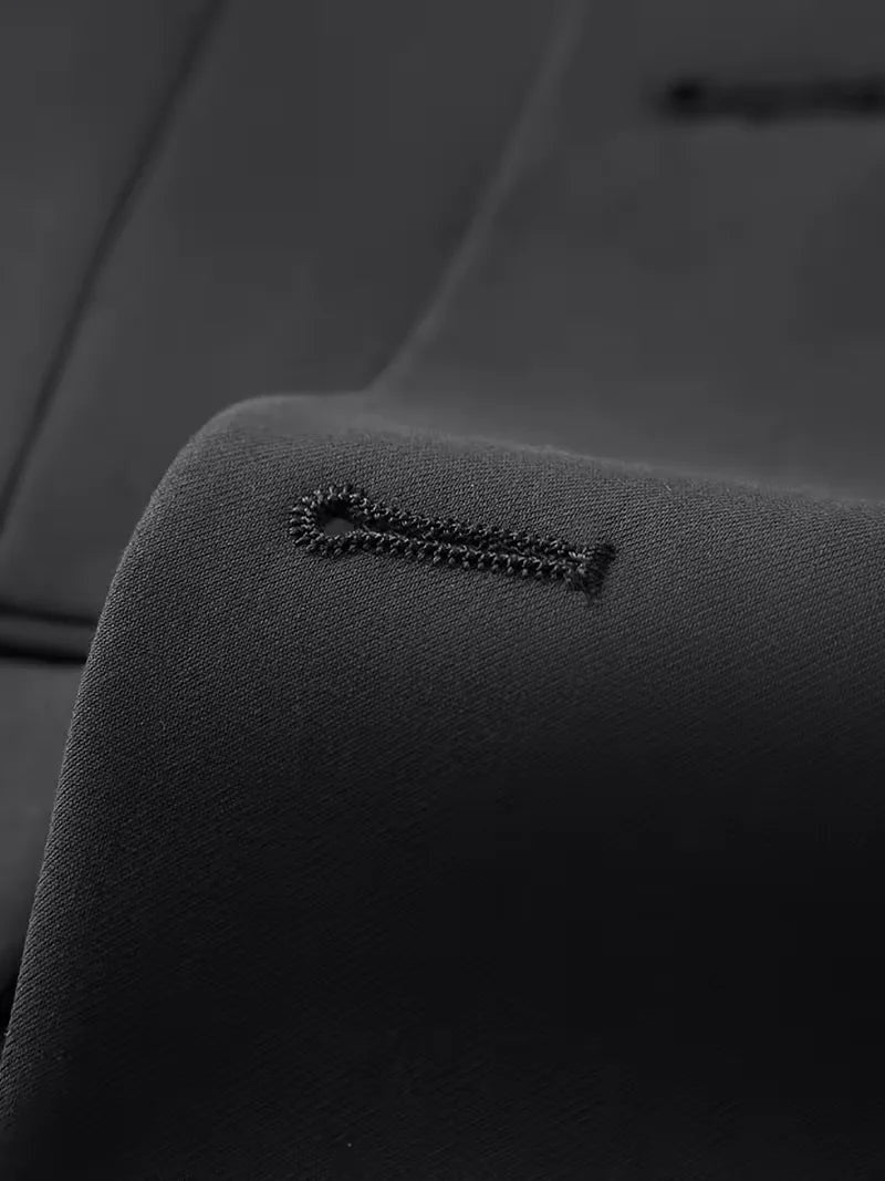 Three-Piece Suit with Double-Breasted Waistcoat - Black