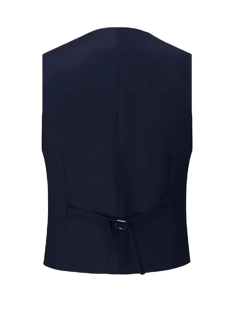 Three-Piece Suit with Double-Breasted Waistcoat - Navy Blue