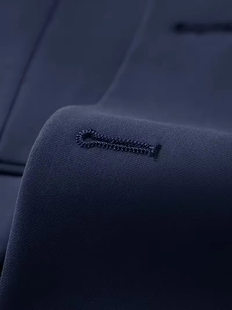 Three-Piece Suit with Double-Breasted Waistcoat - Navy Blue