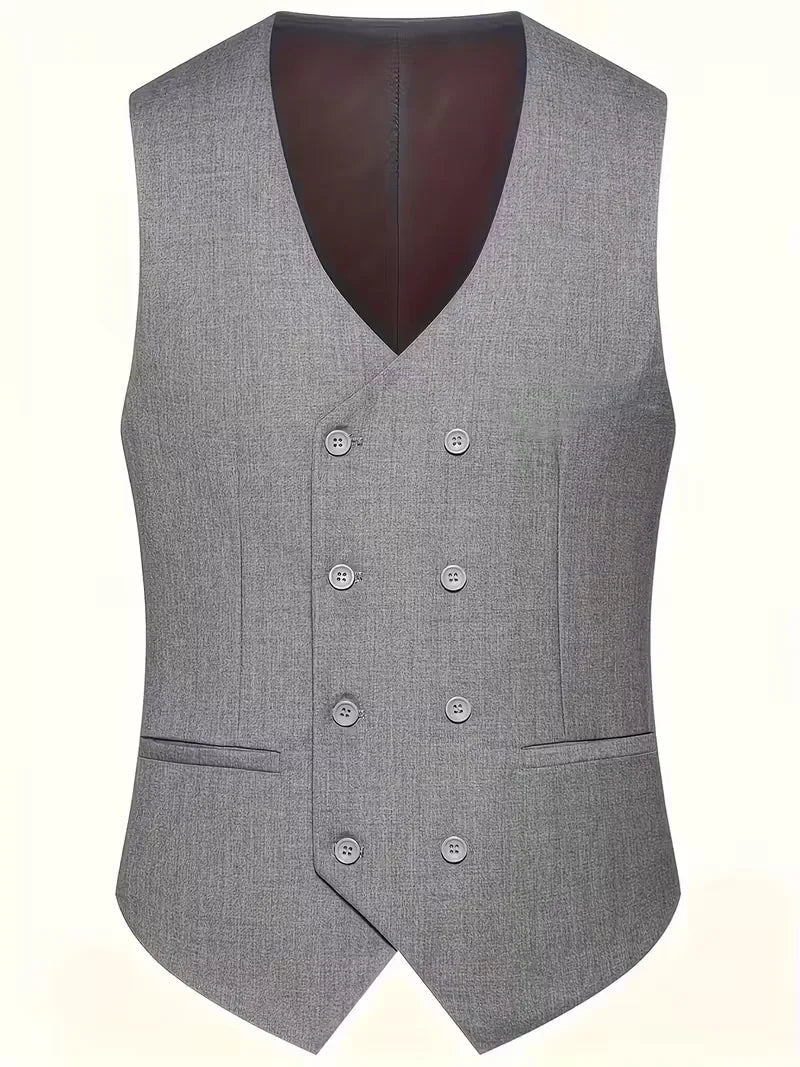 Three-Piece Suit with Double-Breasted Waistcoat - Grey