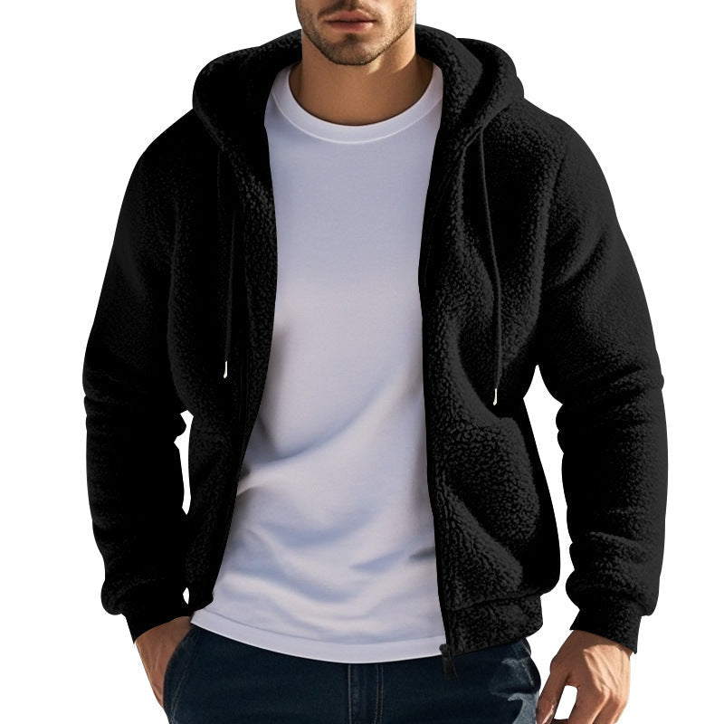 Teddyjacke mit Kapuze und Eingrifftaschen für Herren