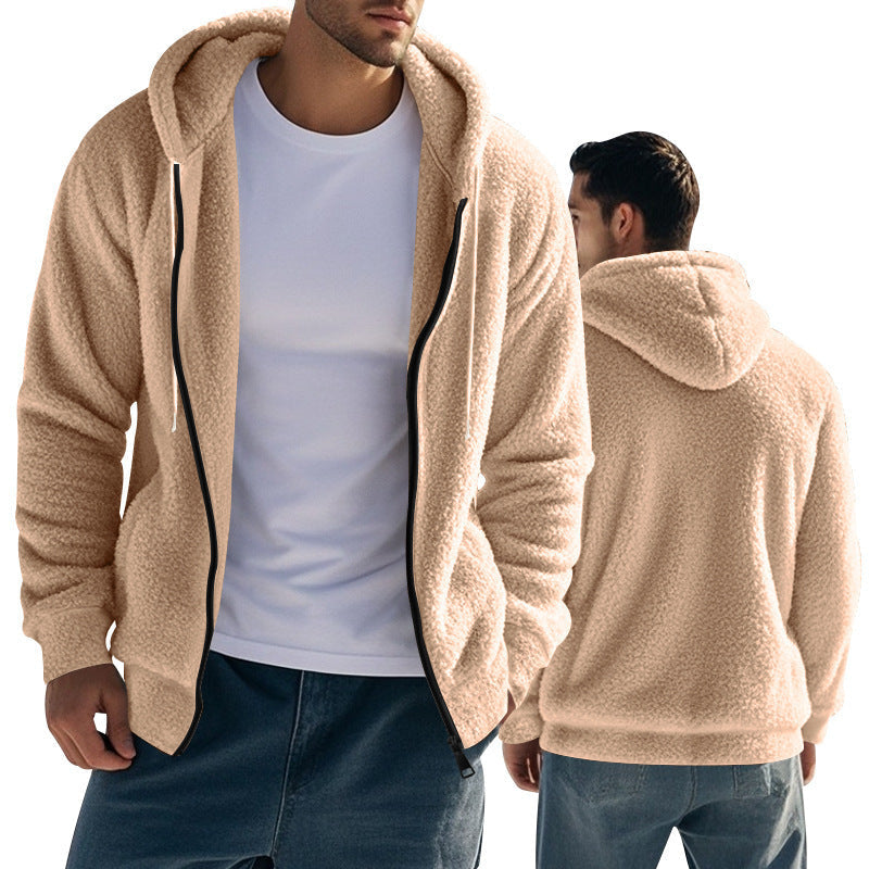 Teddyjacke mit Kapuze und Eingrifftaschen für Herren
