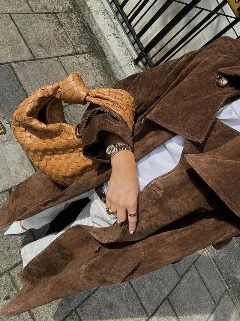 Trenchcoat mit Revers und Gürtel für Damen