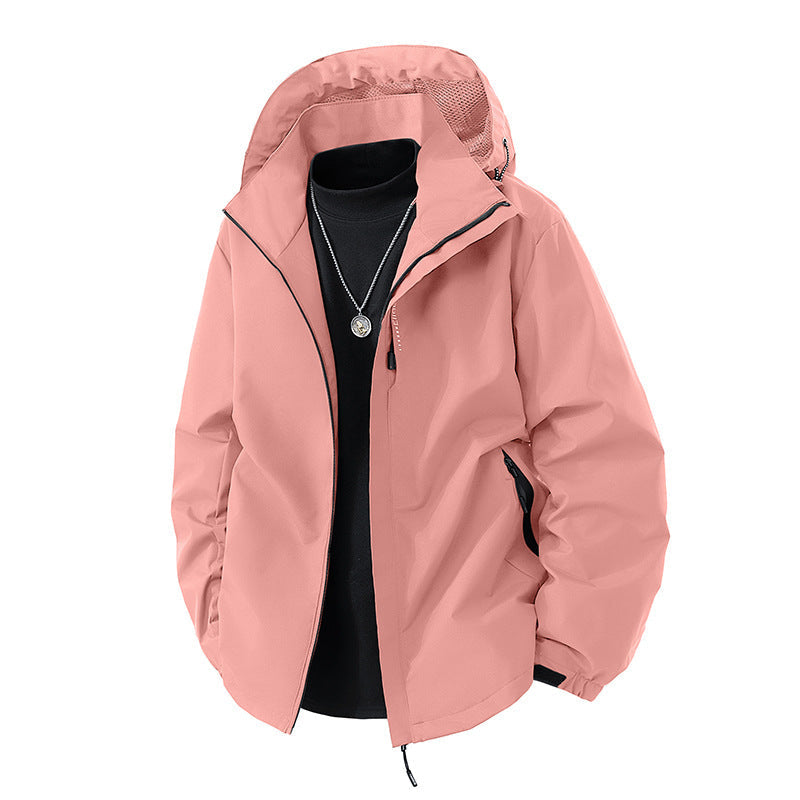 Übergangsjacke mit Kapuze und Meshfutter für Herren - Rosa