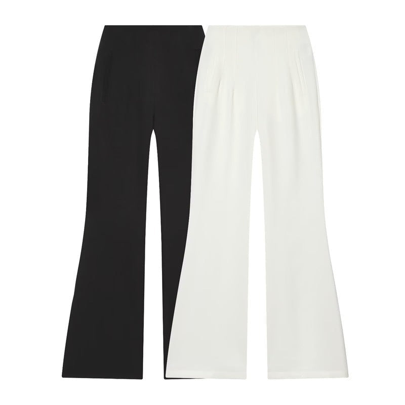 Weite Hose mit hoher Taille und Leistentaschen für Damen