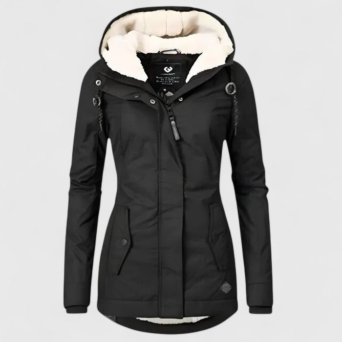 Winterjacke mit Kapuze und tailliertem Schnitt für Damen