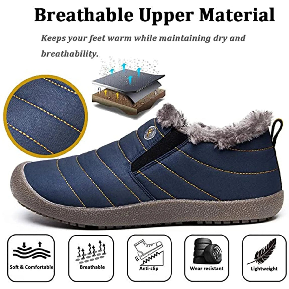 Winterboots mit runder Kappe zum Hineinschlüpfen für Damen