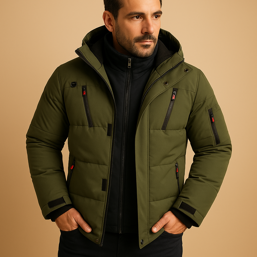 Winterjacke dick gefüttert mit Reißverschluss für Herren