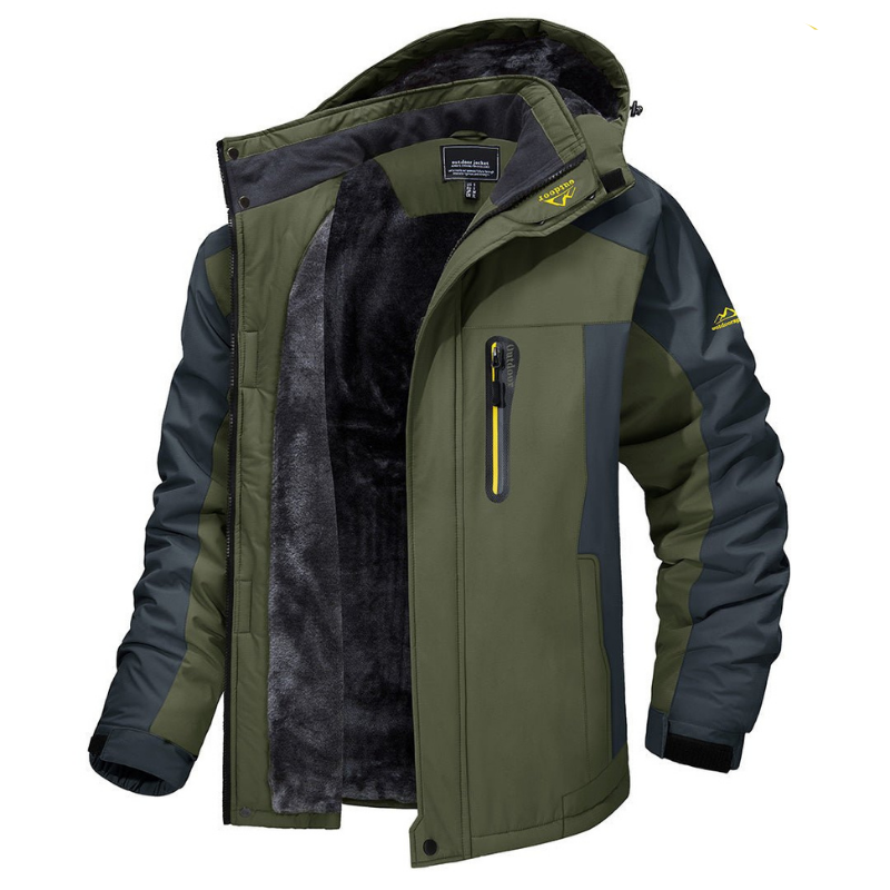 Winterjacke mit Fleecefutter und Reißverschlusstaschen für Herren