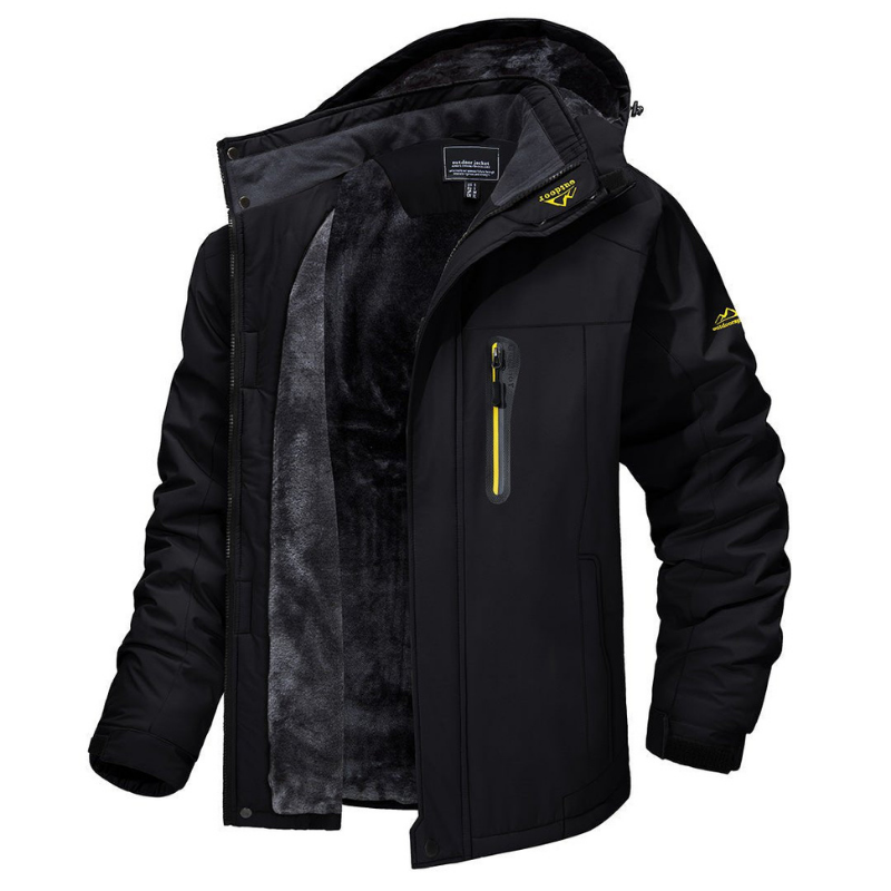 Winterjacke mit Fleecefutter und Reißverschlusstaschen für Herren