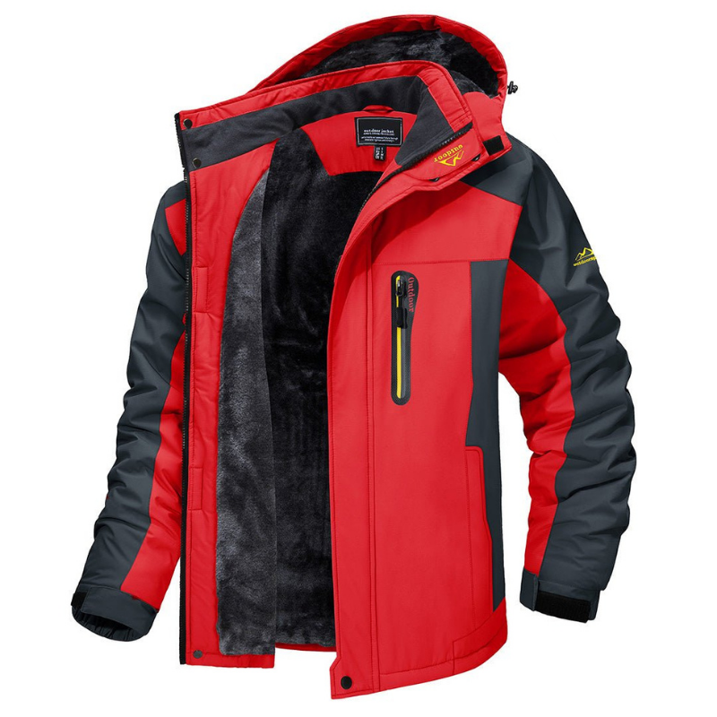 Winterjacke mit Fleecefutter und Reißverschlusstaschen für Herren