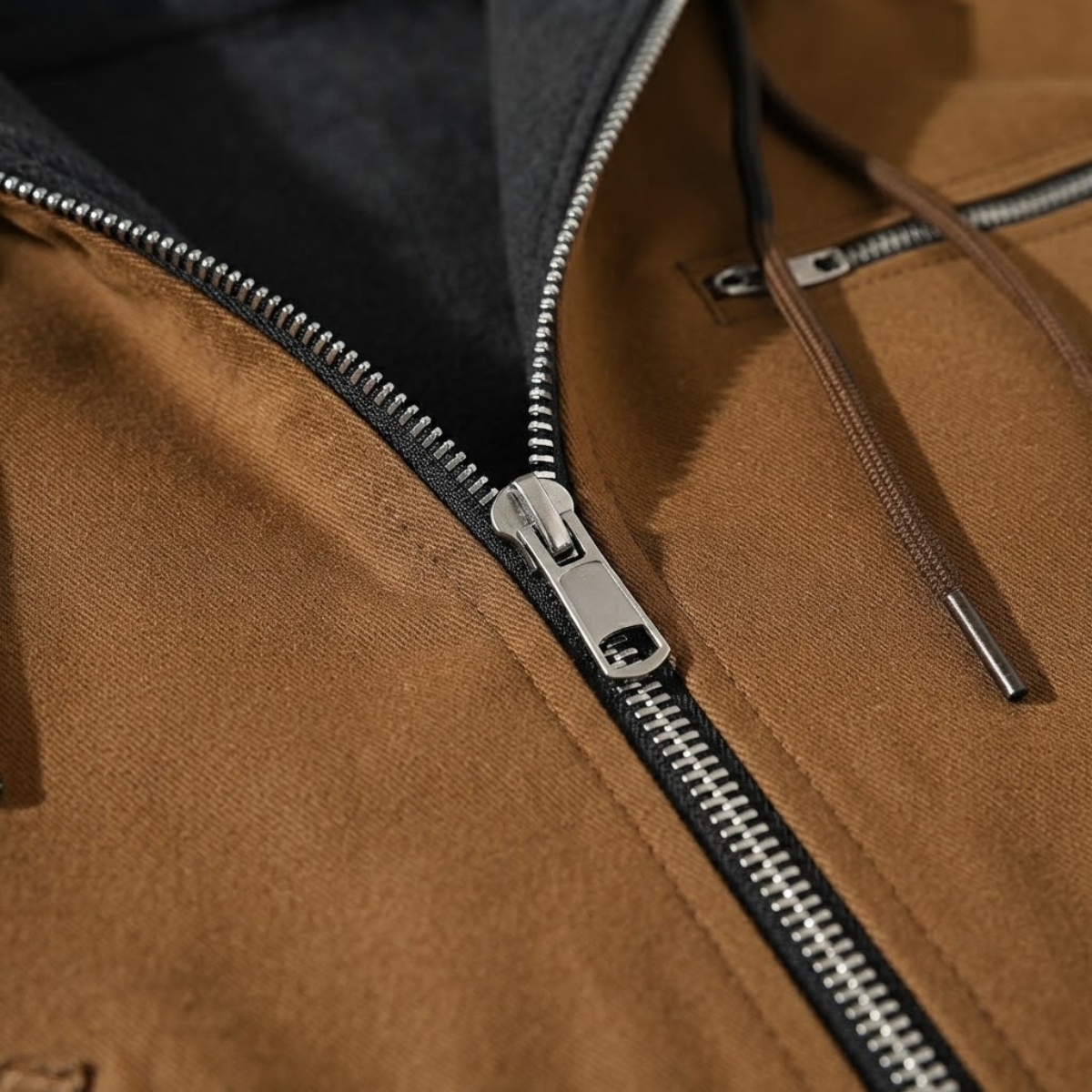 Winterjacke mit Kapuze und Rippbündchen für Herren