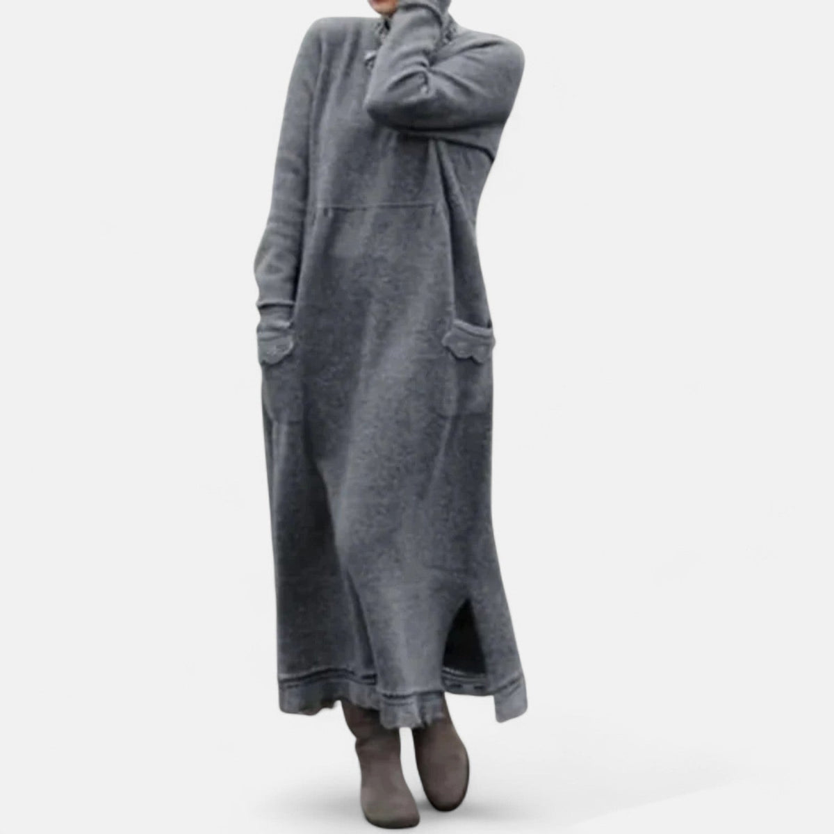 Winterkleid aus Strick mit langen Ärmeln für Damen